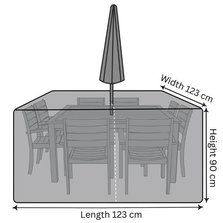 Square Dining Setting Cover with Umbrella Hole