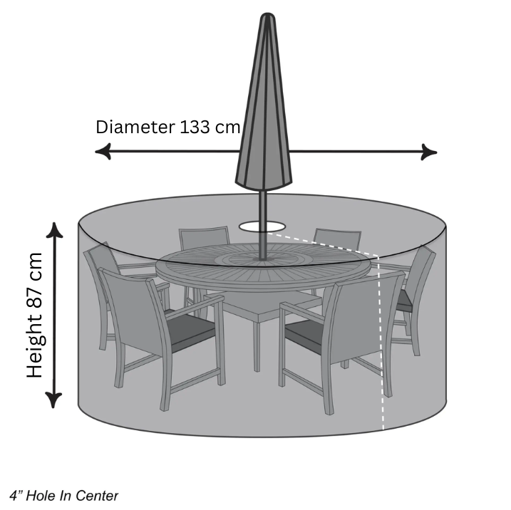 Round Dining Setting Cover with Umbrella Hole