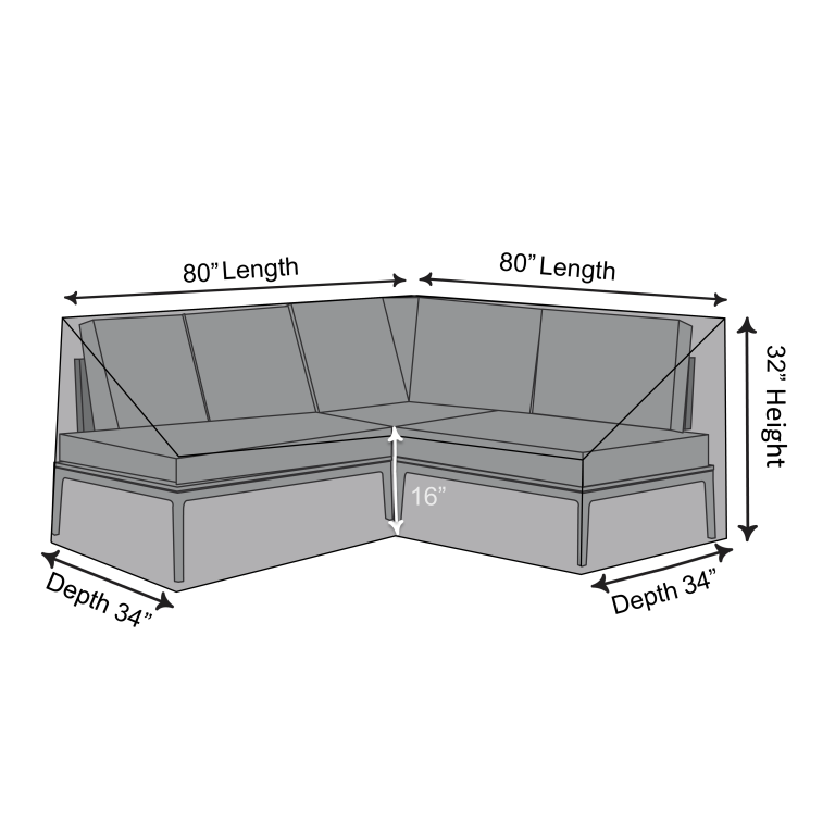 Outdoor Armless Corner Lounge Cover