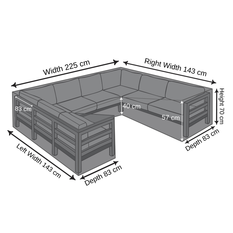 U-Shaped Outdoor Lounge Cover