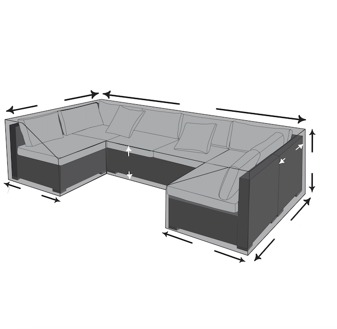 Armless U-Shaped Outdoor Lounge Cover