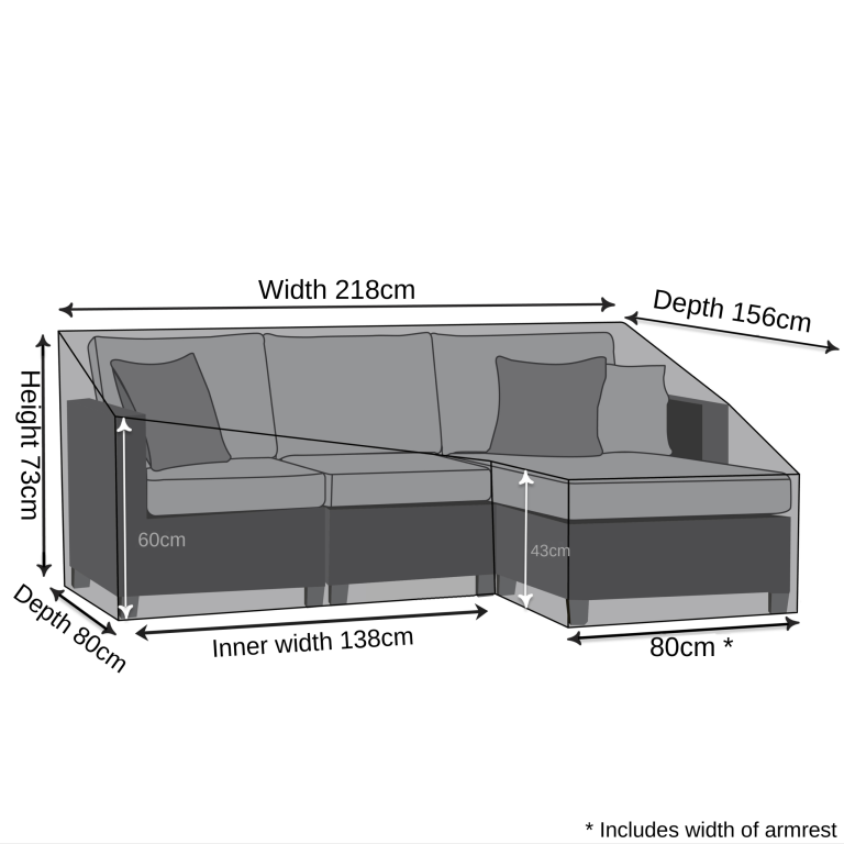 Right-Hand Chaise Sofa Cover